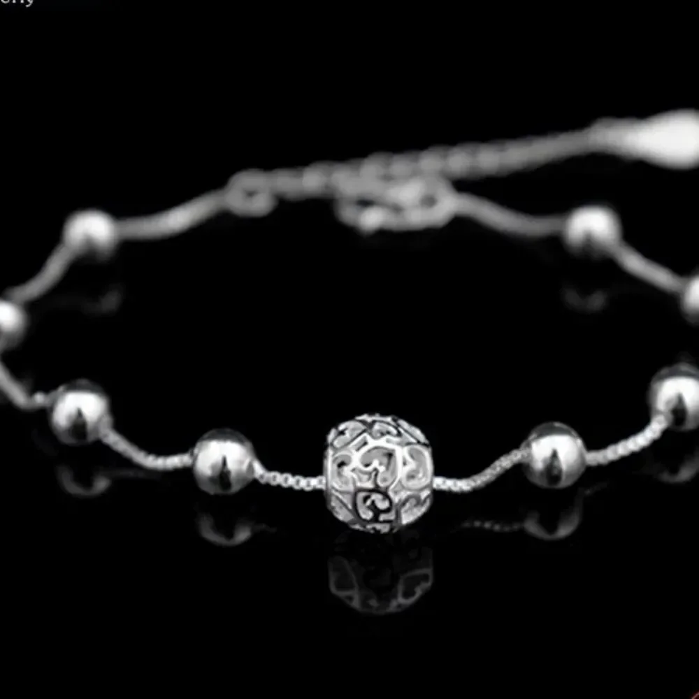 Hollow Heart Ball Pendant Bracelet